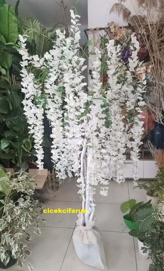 Beyaz Yapay Çiçek Ağaç